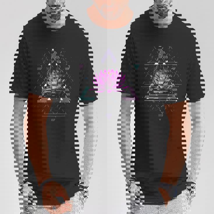 Lotus Floweracred Geometry Yoga Meditationpiritual Zen Tシャツ 面白い贈り物