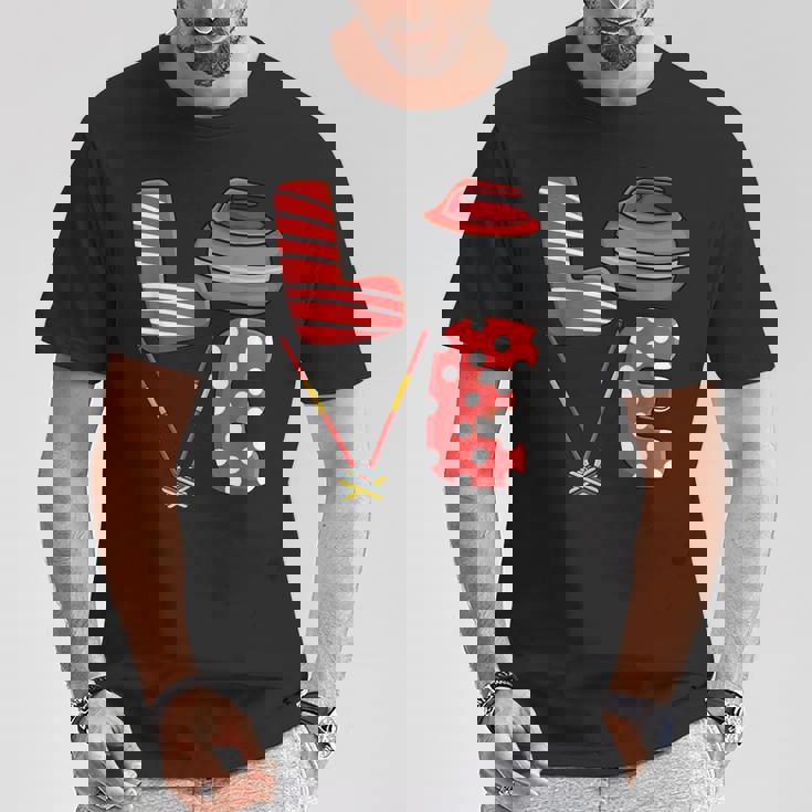 Love Curling ほうき スクワッド カーラー カーリング バレンタインデー Tシャツ 面白い贈り物