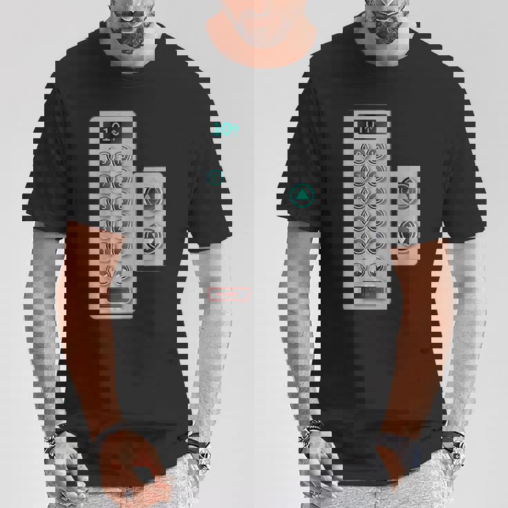 I Love Elevator ギフト かわいいエレベーターボタン メカニッククロージャー Tシャツ 面白い贈り物