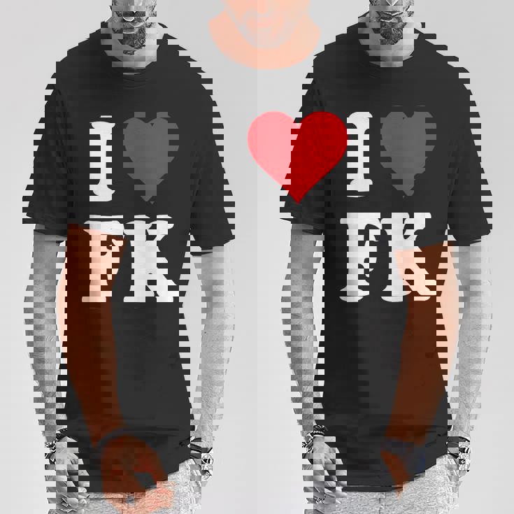 I Love Fk Initials I Heart FK First Last Name F K Tシャツ 面白い贈り物