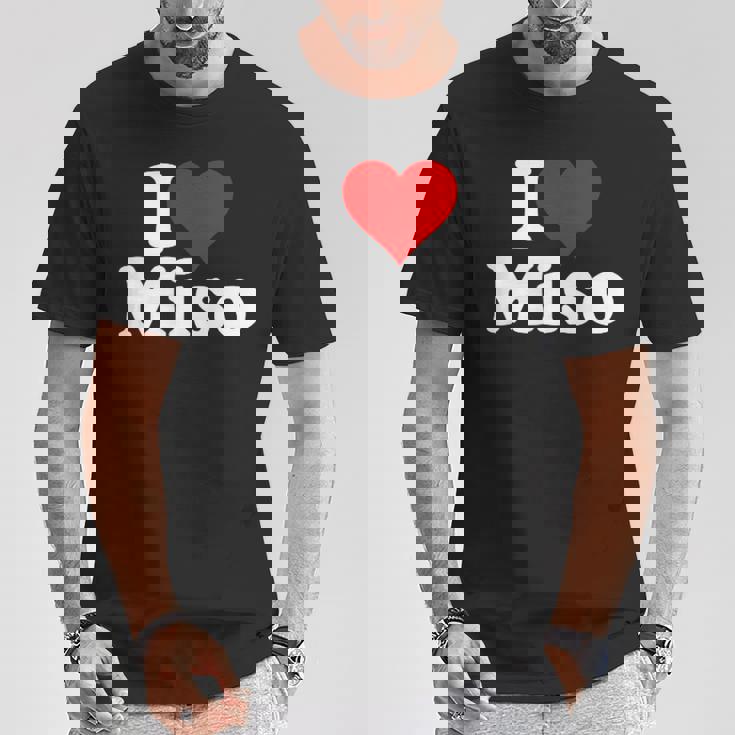 I Love Heart Miso 発酵大豆ペースト ミソスープ Tシャツ 面白い贈り物