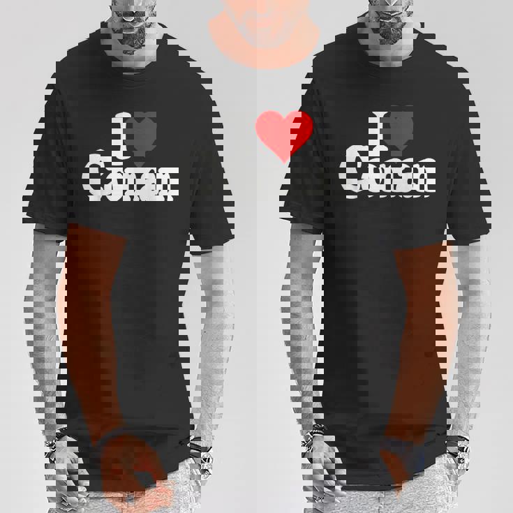 I Love Heart コナン ネームtシャツ Tシャツ 面白い贈り物