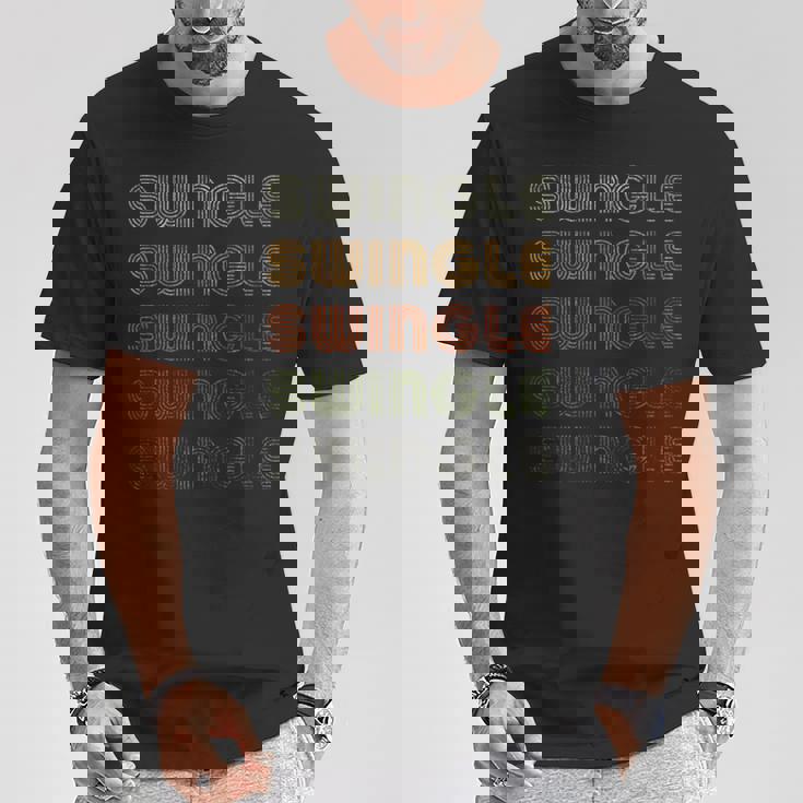 Love Heartwingle グランジ ビンテージスタイル ブラックスイングル Tシャツ 面白い贈り物