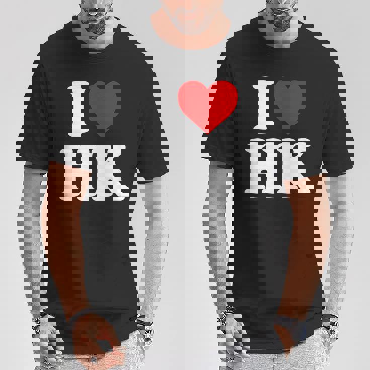 I Love Hk Heart Hong Kong Tシャツ 面白い贈り物