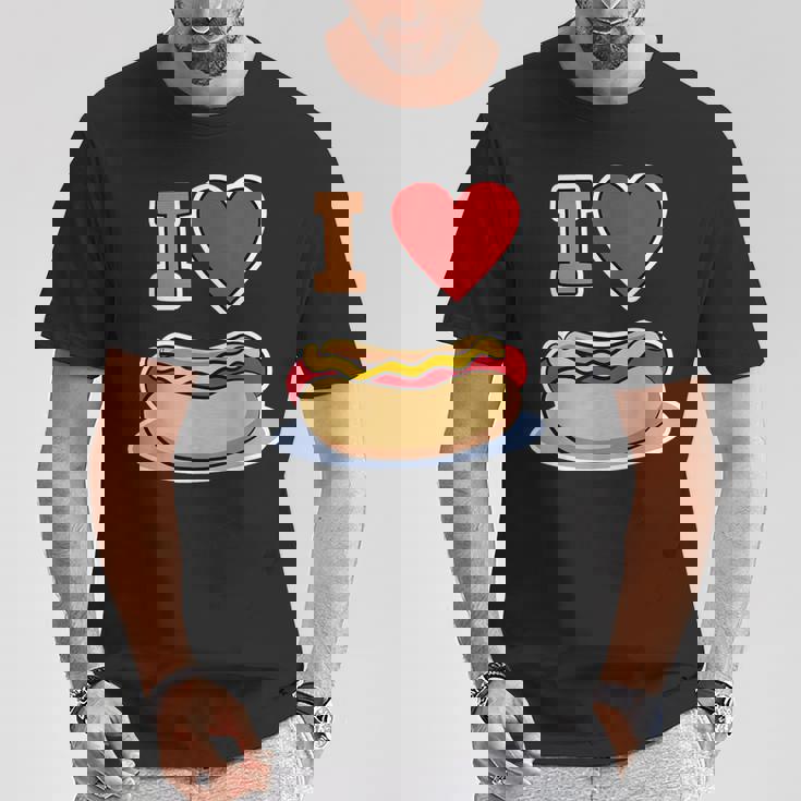 I Love Hot Dog 私はホットドッグを愛している ホットドッグ Tシャツ 面白い贈り物