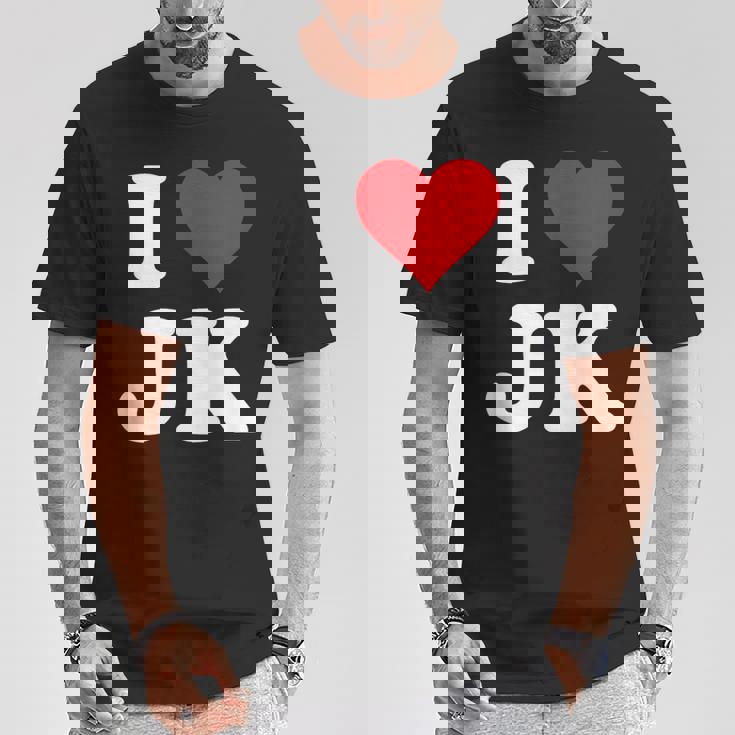 I Love Jk Initials I Heart JK First Last Name J K Tシャツ 面白い贈り物