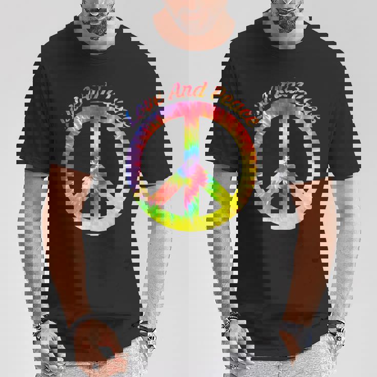 Love Peace 60年代70年代ヒッピーコスチューム Love Peace Tシャツ 面白い贈り物