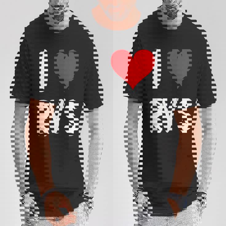 I Love Rv のレクリエーションビークル キャンプ キャンピングカー 旅行 旅行 Tシャツ 面白い贈り物