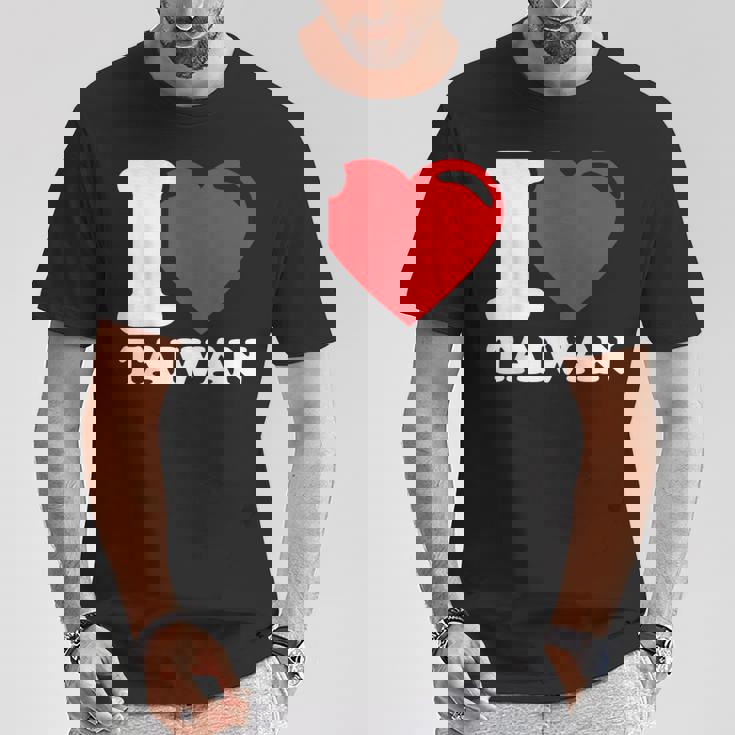 I Love Taiwan 台北国旗 ハートトラベル 台湾製品 Tシャツ 面白い贈り物