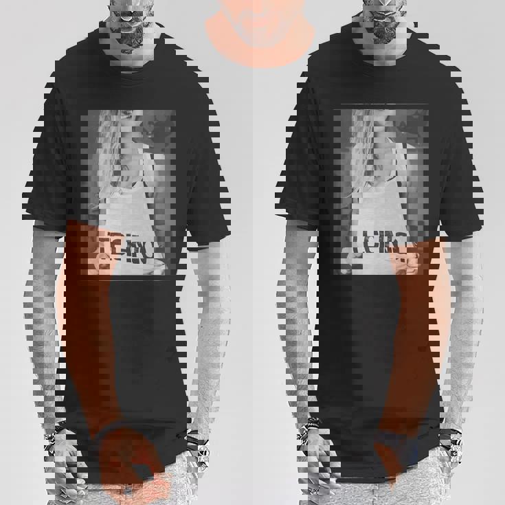 I Love Techno プリント セクシー テクノ レイブ パーティー Tシャツ 面白い贈り物