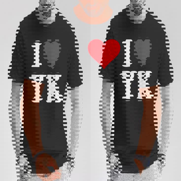 I Love Yk Initials I Heart YK First Last Name Y K Tシャツ 面白い贈り物