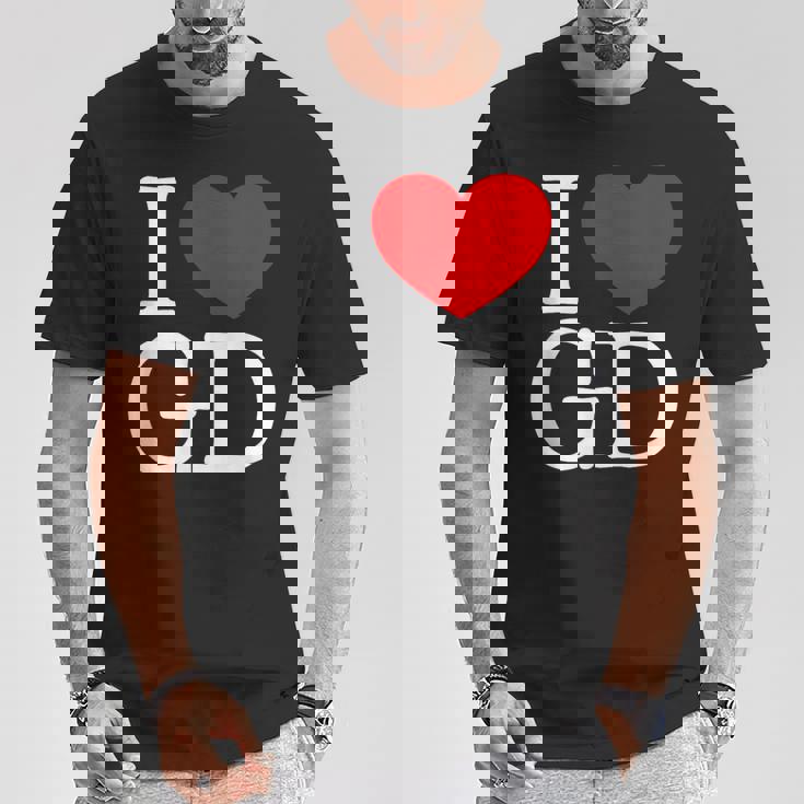 I Love ハート Gd Tシャツ 面白い贈り物