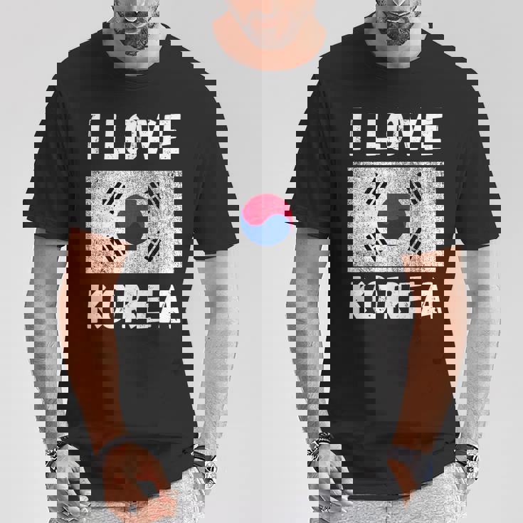 I Love 韓国 韓国 家族 旅行 お土産 Tシャツ 面白い贈り物