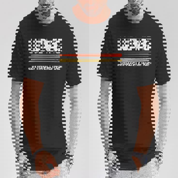 Ludwig Everything Else Is Noise クラシック音楽ドラムスティック Tシャツ 面白い贈り物