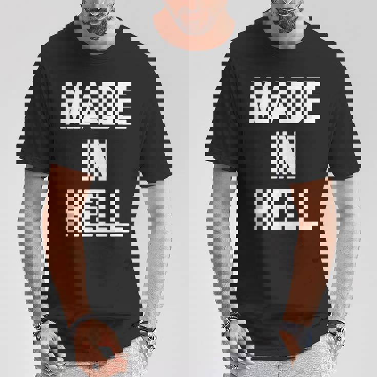 Made In Hell 面白いことわざ皮肉なノベルティ クール Tシャツ 面白い贈り物