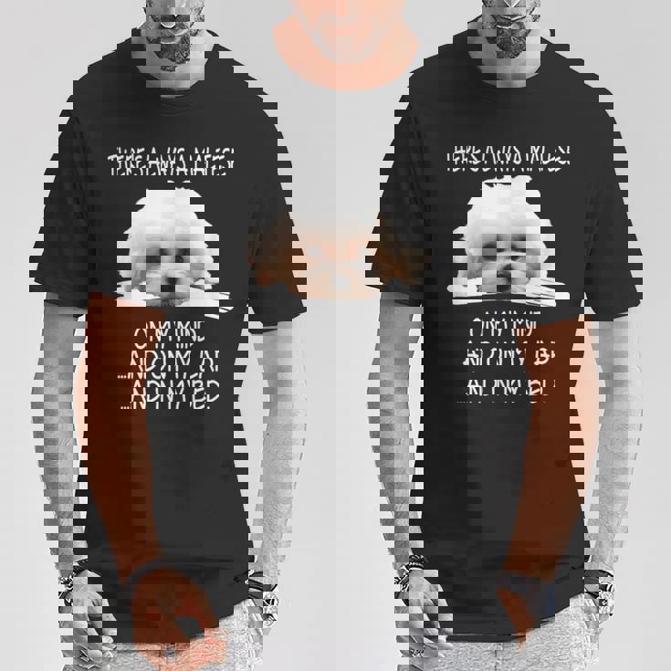 Maltese Dog Is On My Mind 面白い子犬オーナーデザイン Tシャツ 面白い贈り物