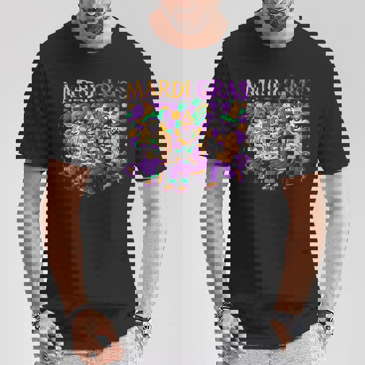 Mardi Gras ビデオゲームコントローラー シェア スチームフレンズ Tシャツ 面白い贈り物