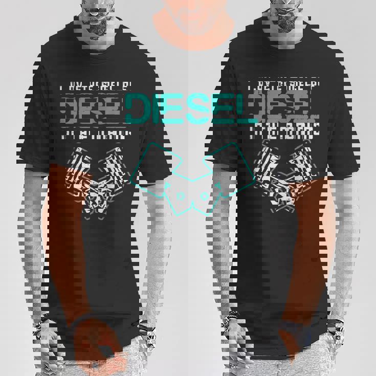 Mechanic Lovemell Of Diesel In Morning Car Auto メンズ Tシャツ 面白い贈り物