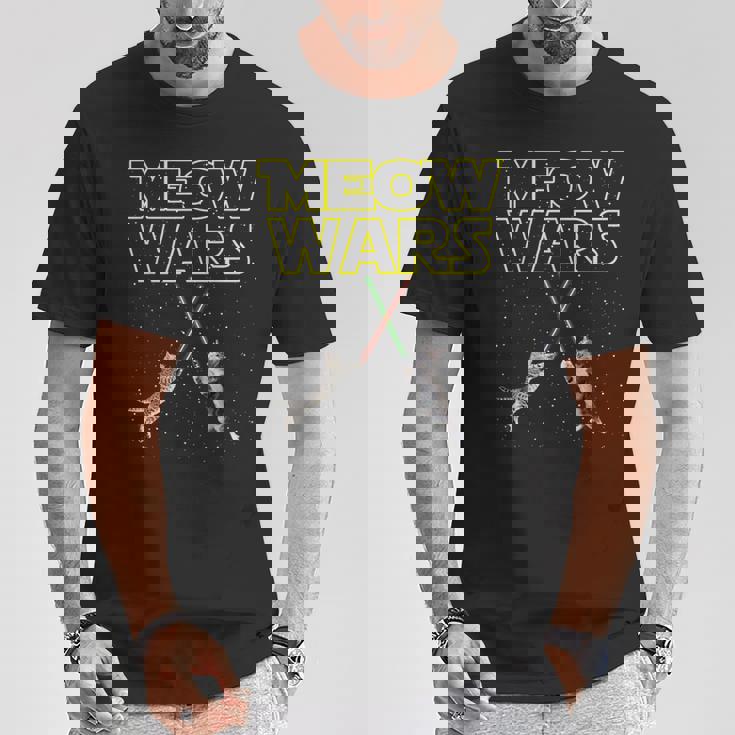 Meow Wars 猫シャツ 猫好きへの面白いギフト Tシャツ 面白い贈り物