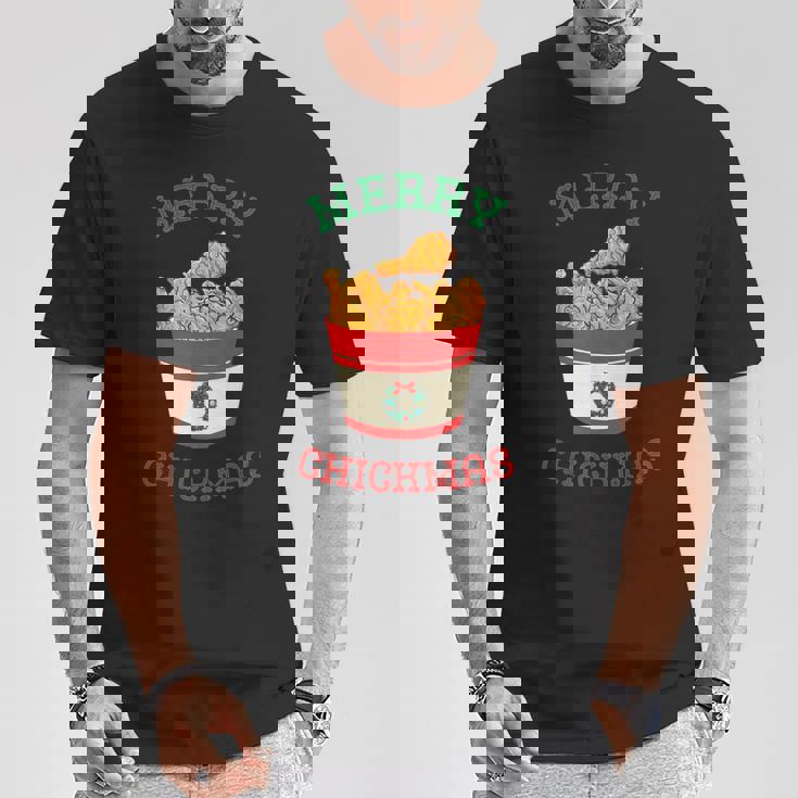 Merry Chickmas フライドチキン 面白い クリスマス フライドチキン Tシャツ 面白い贈り物