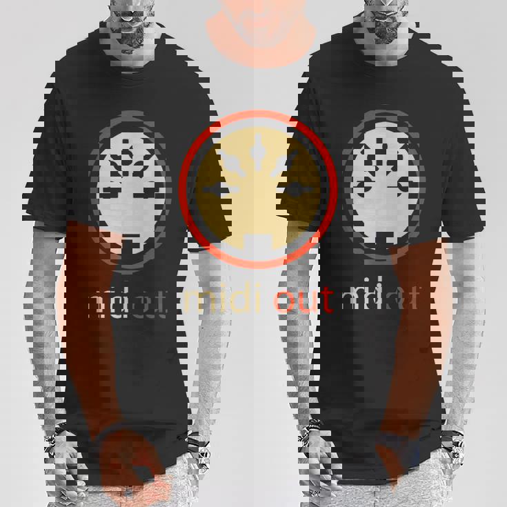 Midi Out 5極 Din オーディオシンセサイザー ヴィンテージステレオ Tシャツ 面白い贈り物