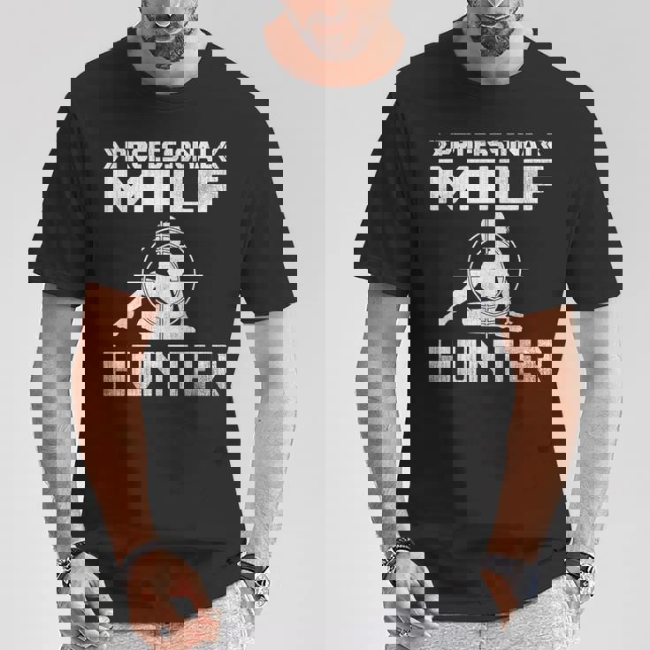 Milf Hunter シングルホットダディ アダルトジョーク Tシャツ 面白い贈り物