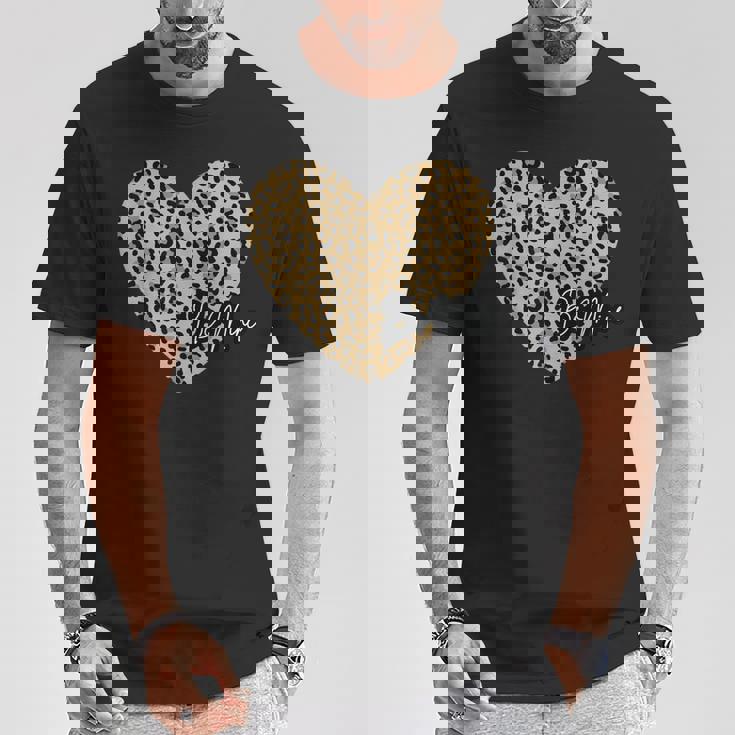 Be Mine ヒョウ柄 ハート Tシャツ 面白い贈り物