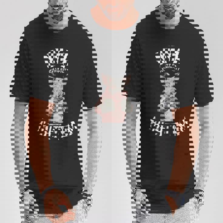 Mmaファイトチーム 面白い総合格闘技の豚 Tシャツ 面白い贈り物