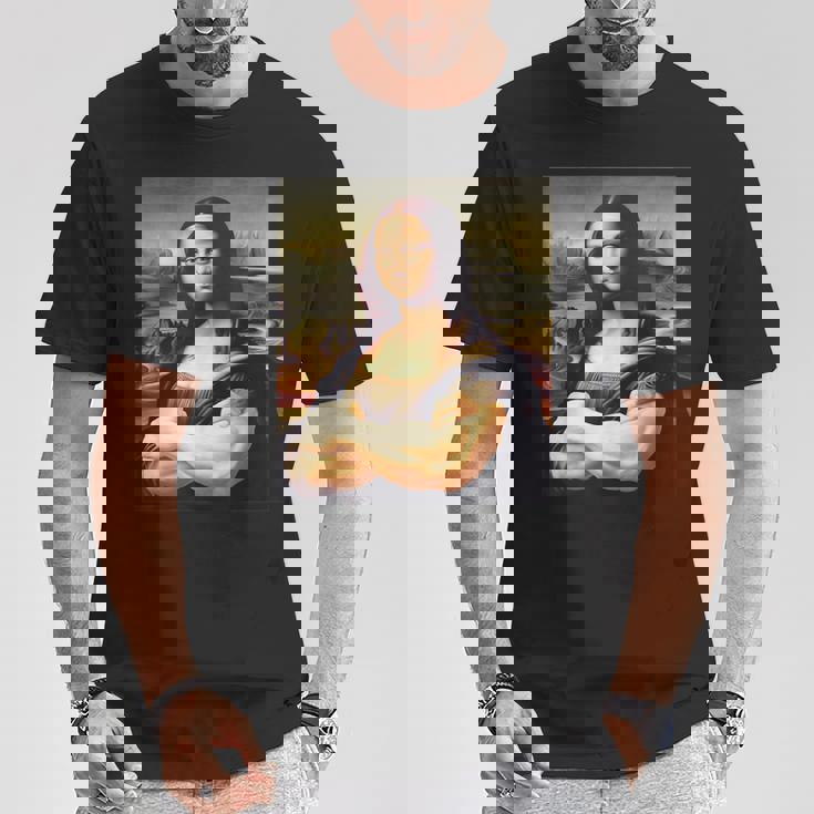 Mona Lisa Bodybuilding Mona Lisa Muscle Gym Workout Tシャツ 面白い贈り物