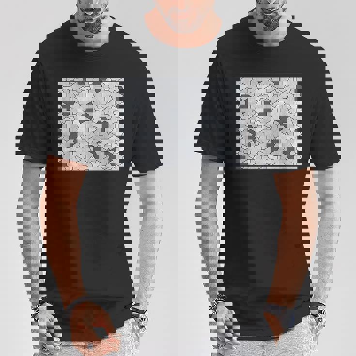 Monotone Aperiodic モノタイルカラー グレータイルパターン Tシャツ 面白い贈り物