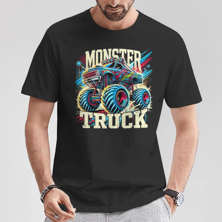 Monster Truck Retro Colorido Camiones Amante Niño Adolescente Adulto Camiseta unisex Regalos divertidos