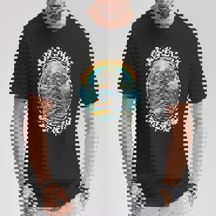 More Books Less People Book Lover Bookworm リーディングブック Tシャツ 面白い贈り物