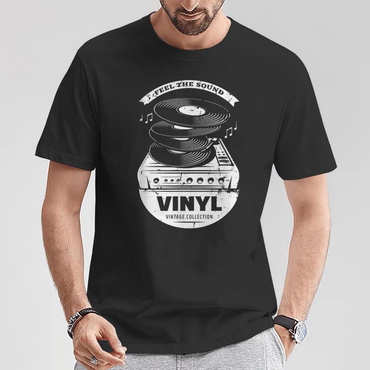 Music Is My Universe レトロなビニールレコードでサウンドを感じる Tシャツ 面白い贈り物