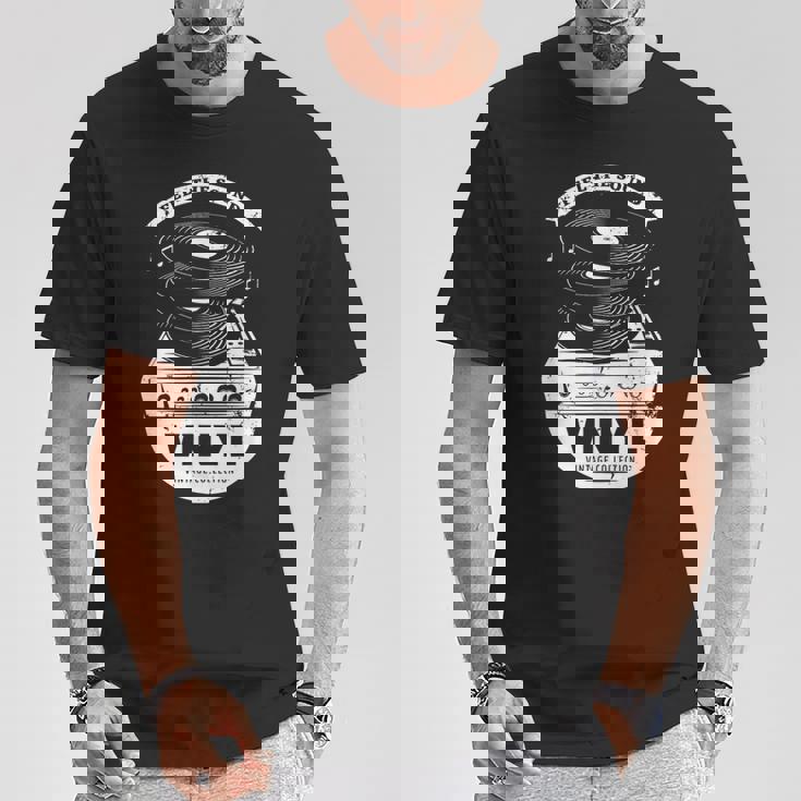 Music Is My Universe レトロなビニールレコードでサウンドを感じる Tシャツ 面白い贈り物