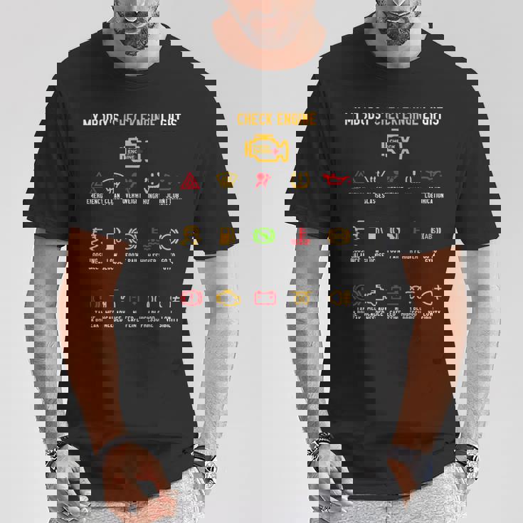 My Body's Check エンジンライト Tシャツ 面白い贈り物