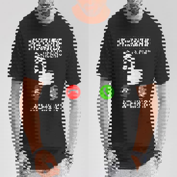 My Excavator Is Calling 面白い重機オペレーター Tシャツ 面白い贈り物