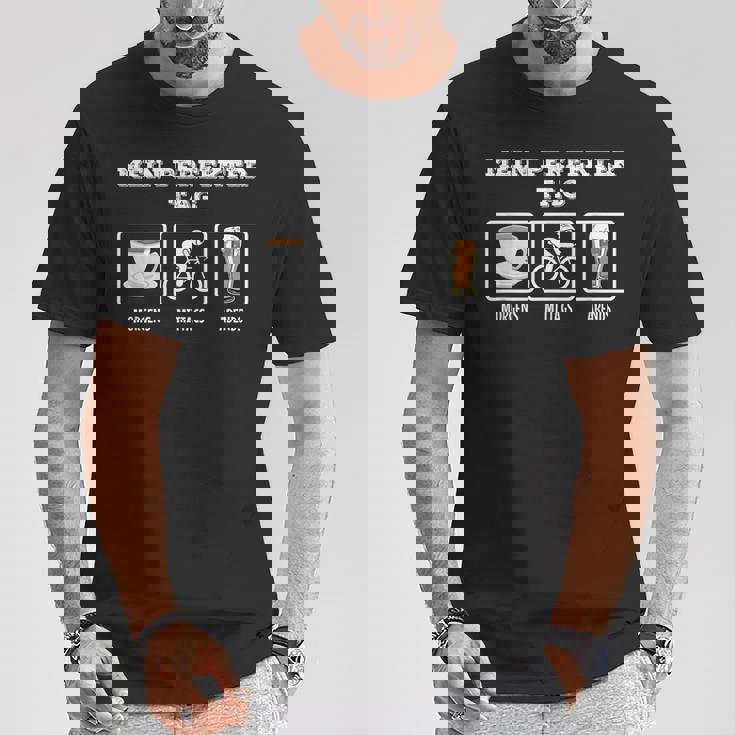 My Perfect Day コーヒー ロードバイク ビール 自転車 Tシャツ 面白い贈り物