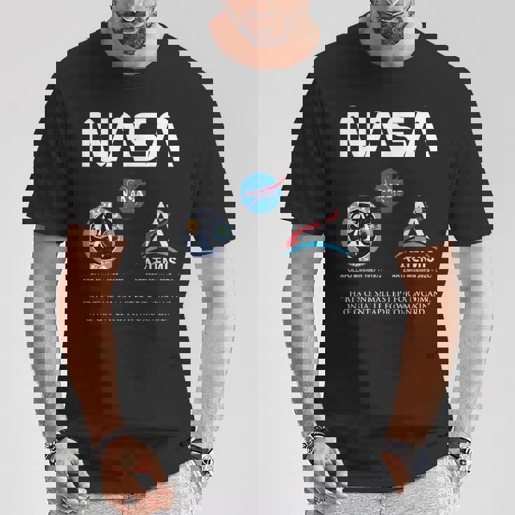 Nasa アポロ アルテミス ミッション ワーム バッジ ロゴ Tシャツ 面白い贈り物