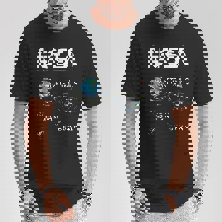 Nasa アルテミスミッション探査記章ワームロゴ Tシャツ 面白い贈り物