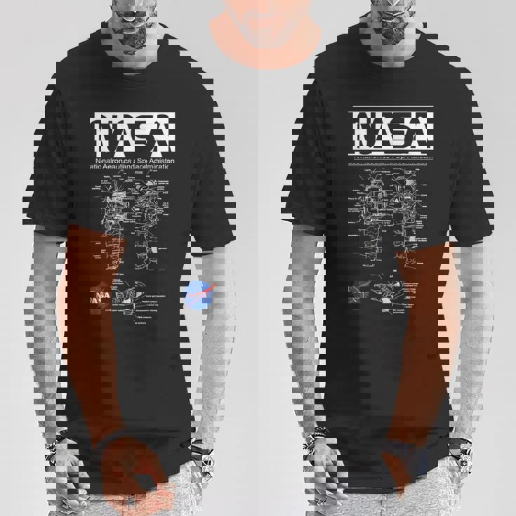 Nasa宇宙飛行士服の概略図 Tシャツ 面白い贈り物