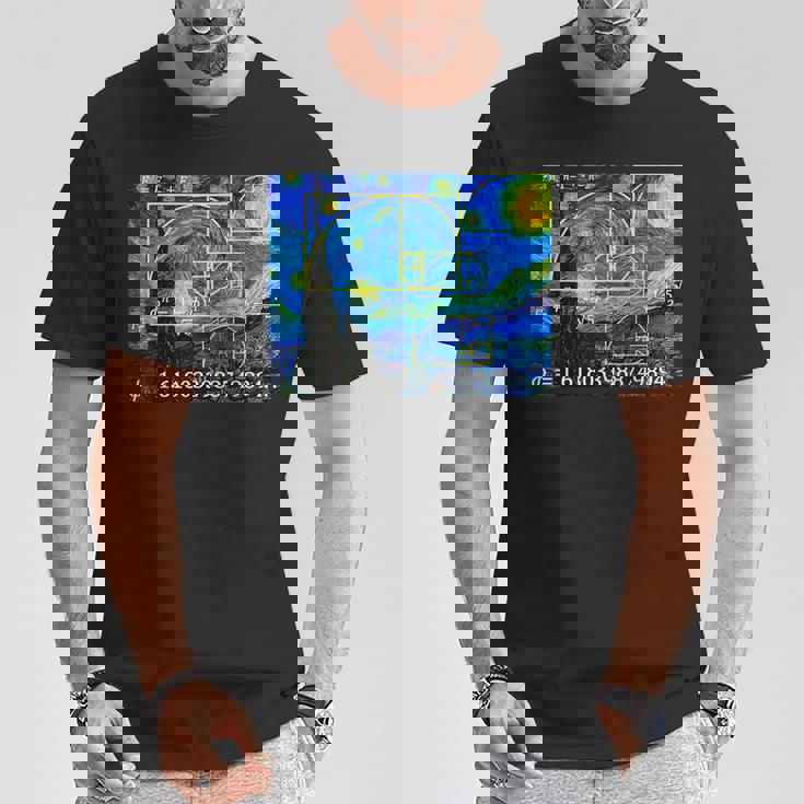 Nerdy 星月夜 フィボナッチ ゴールデン スパイラル 数学の先生 Tシャツ 面白い贈り物