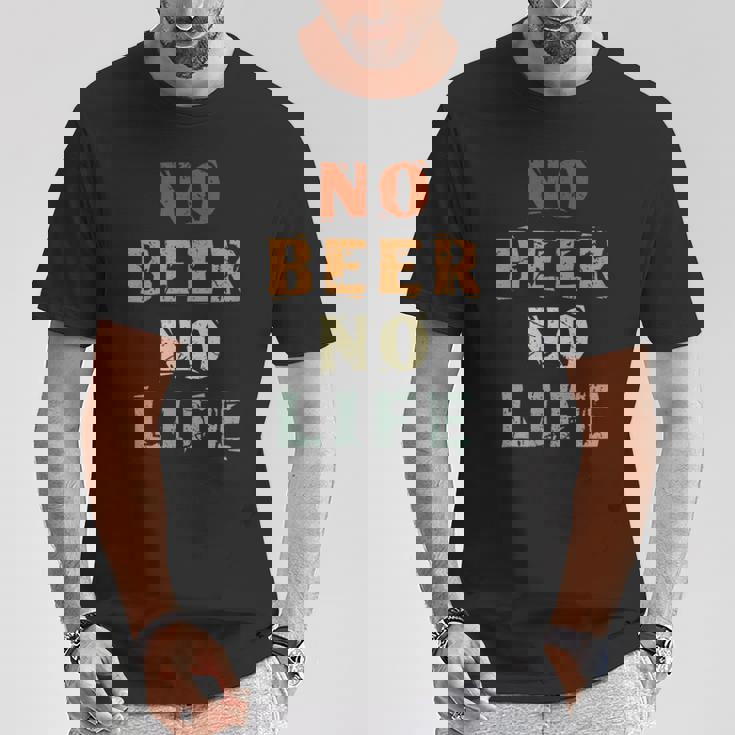 No Beer No Life Lover ファン ビンテージスタイル ラガー ドラフトビール Tシャツ 面白い贈り物