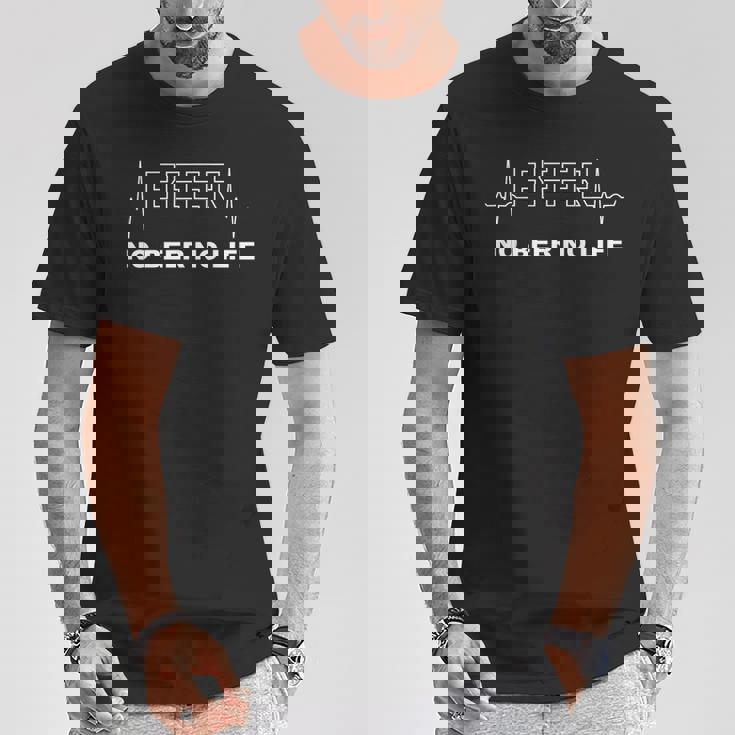 No Beer No Life ビールなき人生なし！心拍で表現されたビール愛好家へのギフト Tシャツ 面白い贈り物