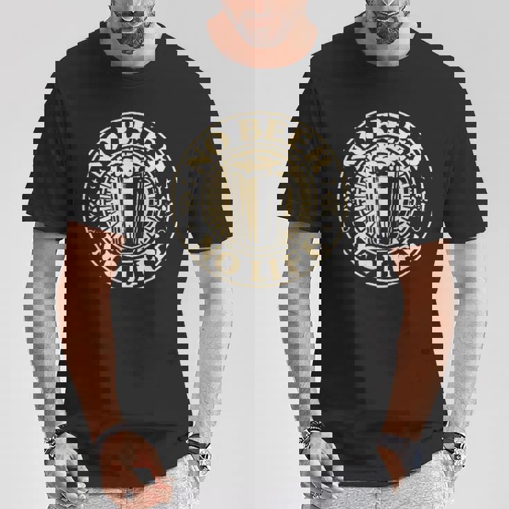 No Beer No Life ヴィンテージ飲酒 ビール愛好家向け 左胸 Tシャツ 面白い贈り物