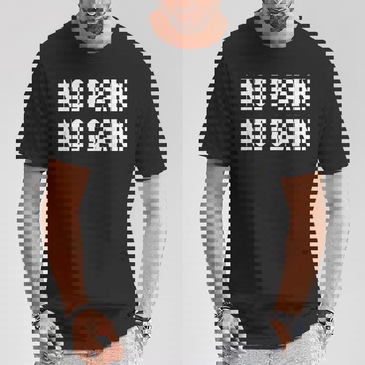 No Pain No Gain Fitness Gym Inspirational Motivation Quotes Tシャツ 面白い贈り物