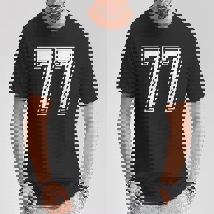 Number 77 Birthday 77Thports Player チーム番号入りジャージ Tシャツ 面白い贈り物