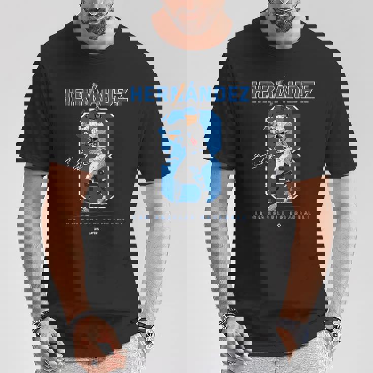 Number And Portrait Kike Hernandez Los Angeles Mlbpa Tシャツ 面白い贈り物