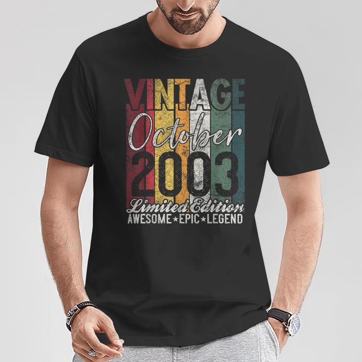 Octubre 2003 19 Cumpleaños Regalo 19 Añosintage Retro Camiseta unisex Regalos divertidos