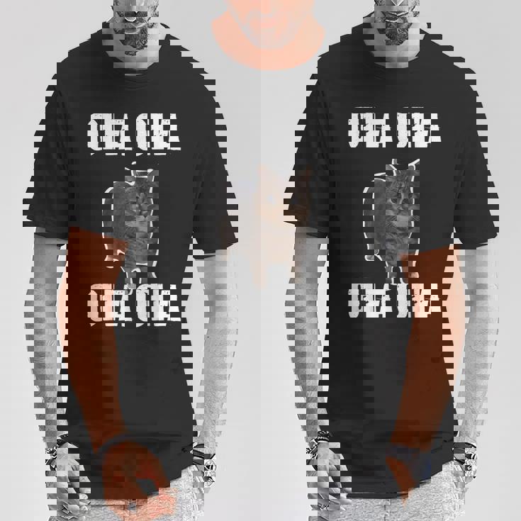 Oiia Oiia スピニング インターネット ミーム 猫 ユーモラス 面白い ブレイン Tシャツ 面白い贈り物