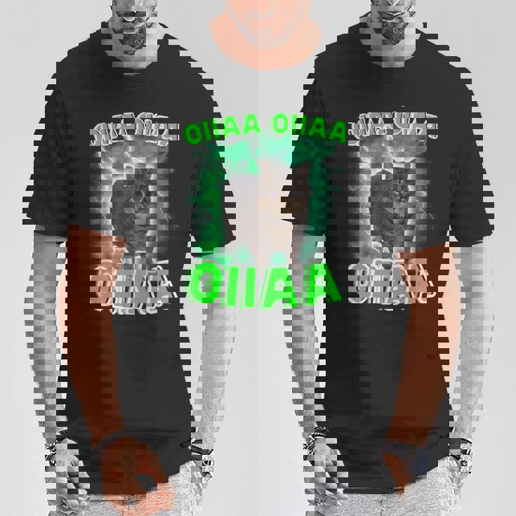 Oiiaa Oiiaa 猫 脳腐 ウイルス スピニング 猫 ミーム Tシャツ 面白い贈り物